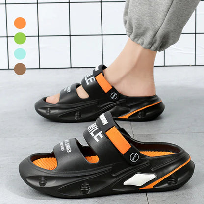 Chunky, padded sandals with a sponge-like grip